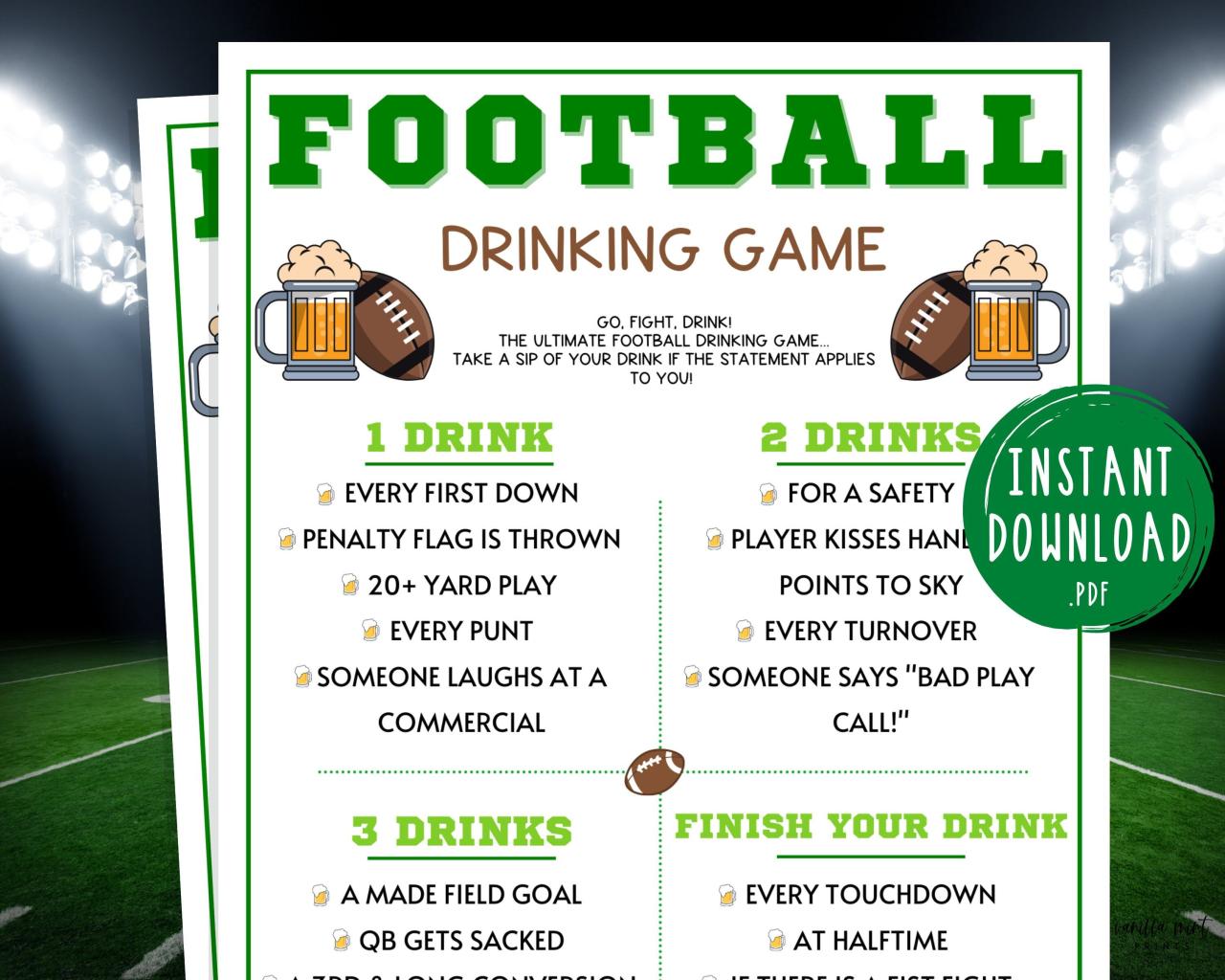 The last leg football drinking game