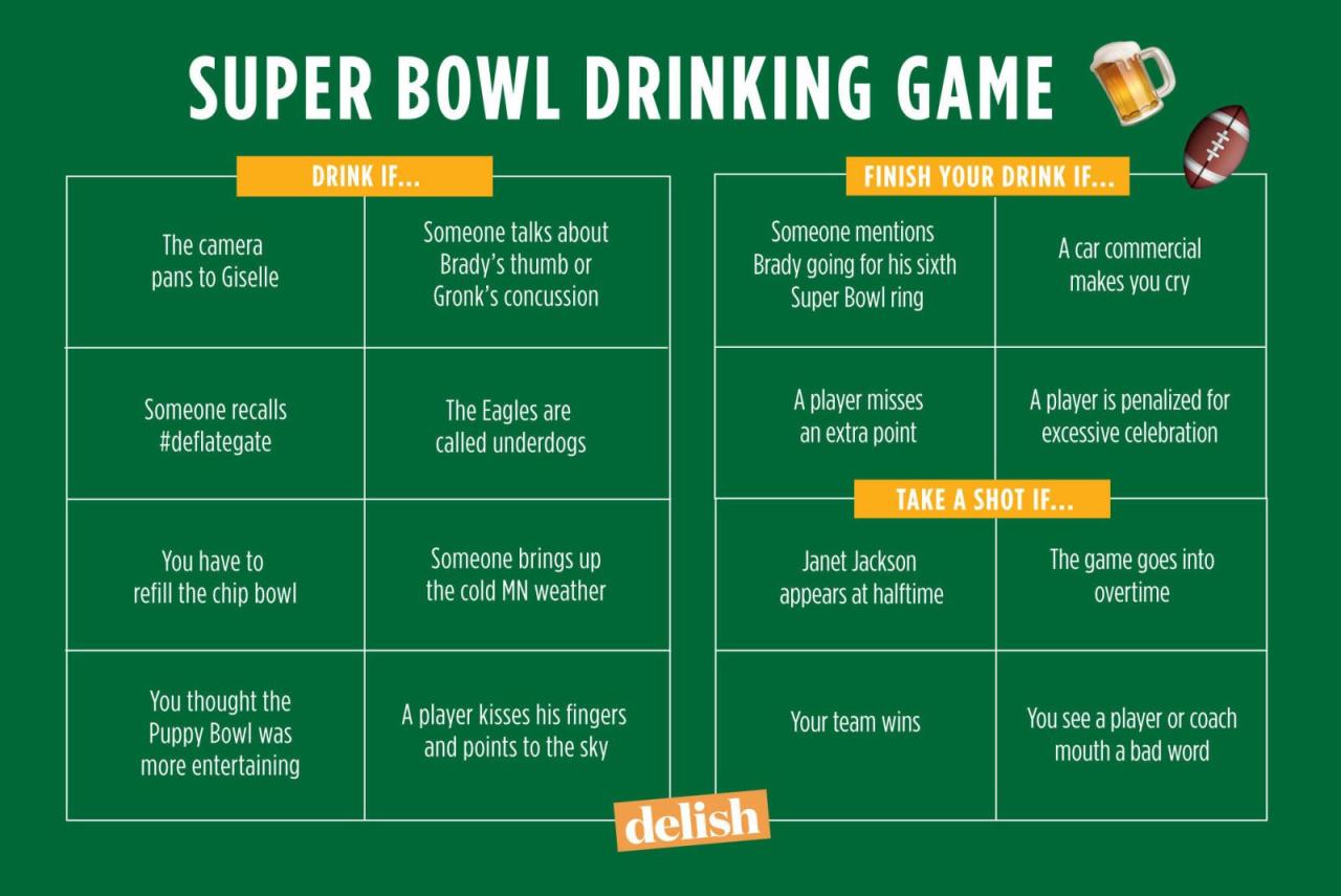 The last leg football drinking game