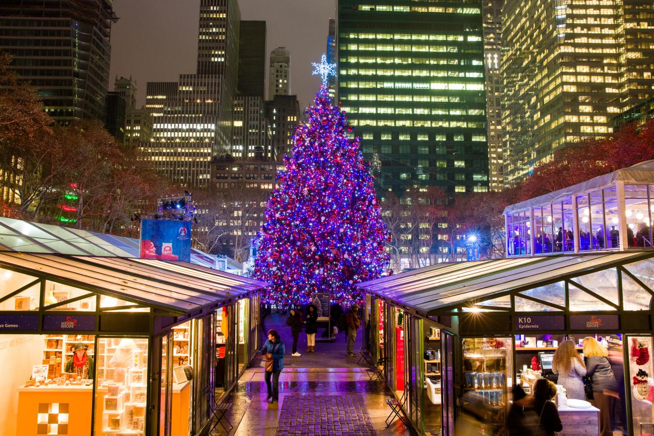 Bryant park winter village market holiday nyc metro